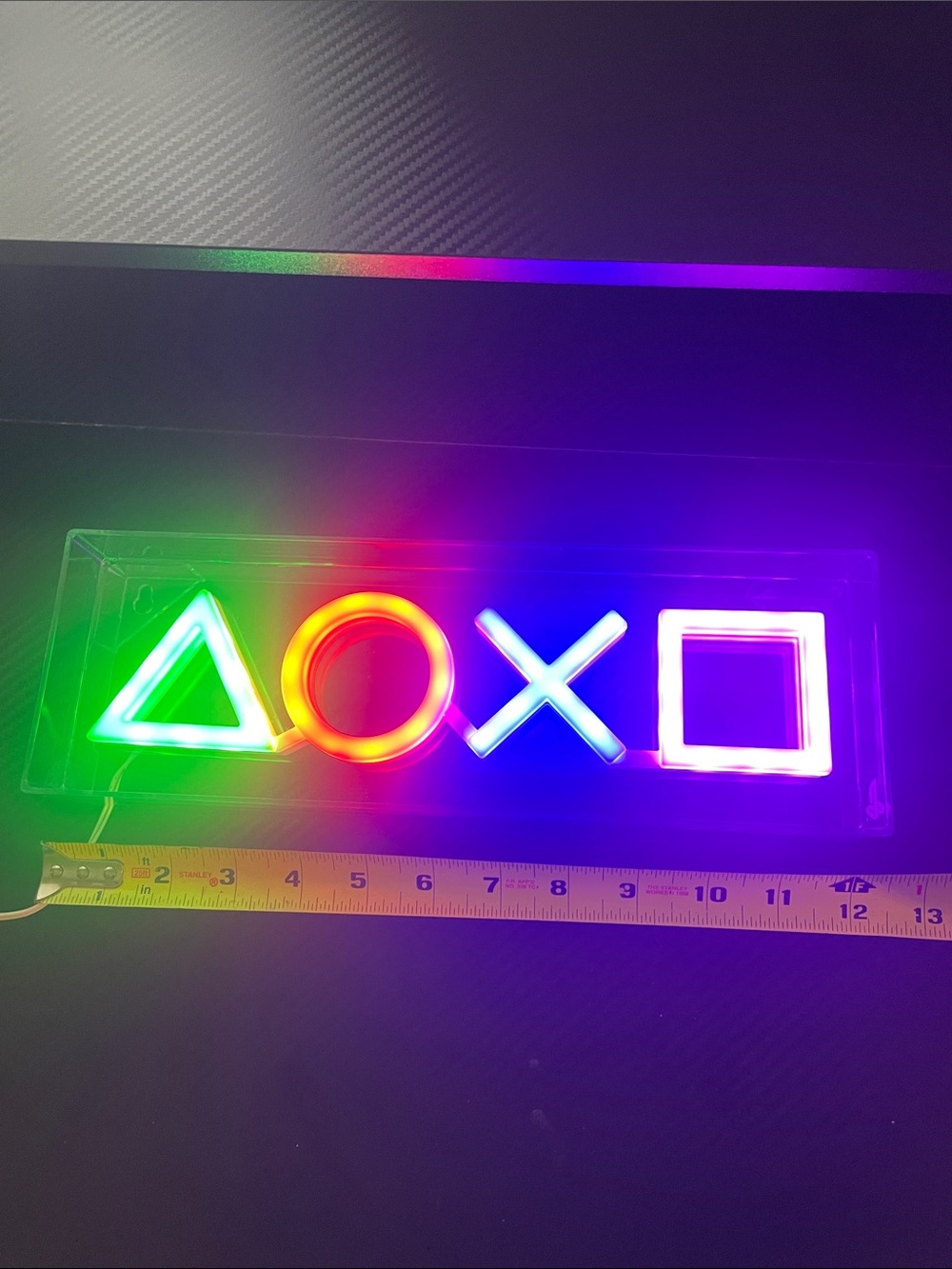 Sony Neon Controller Symbol LED Sign in Green, Red, Blue, Purple USB plug in.